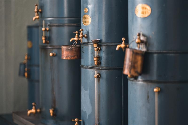 Old industrial boilers at the Kraftmuseet, showcasing the technology used in early power production.