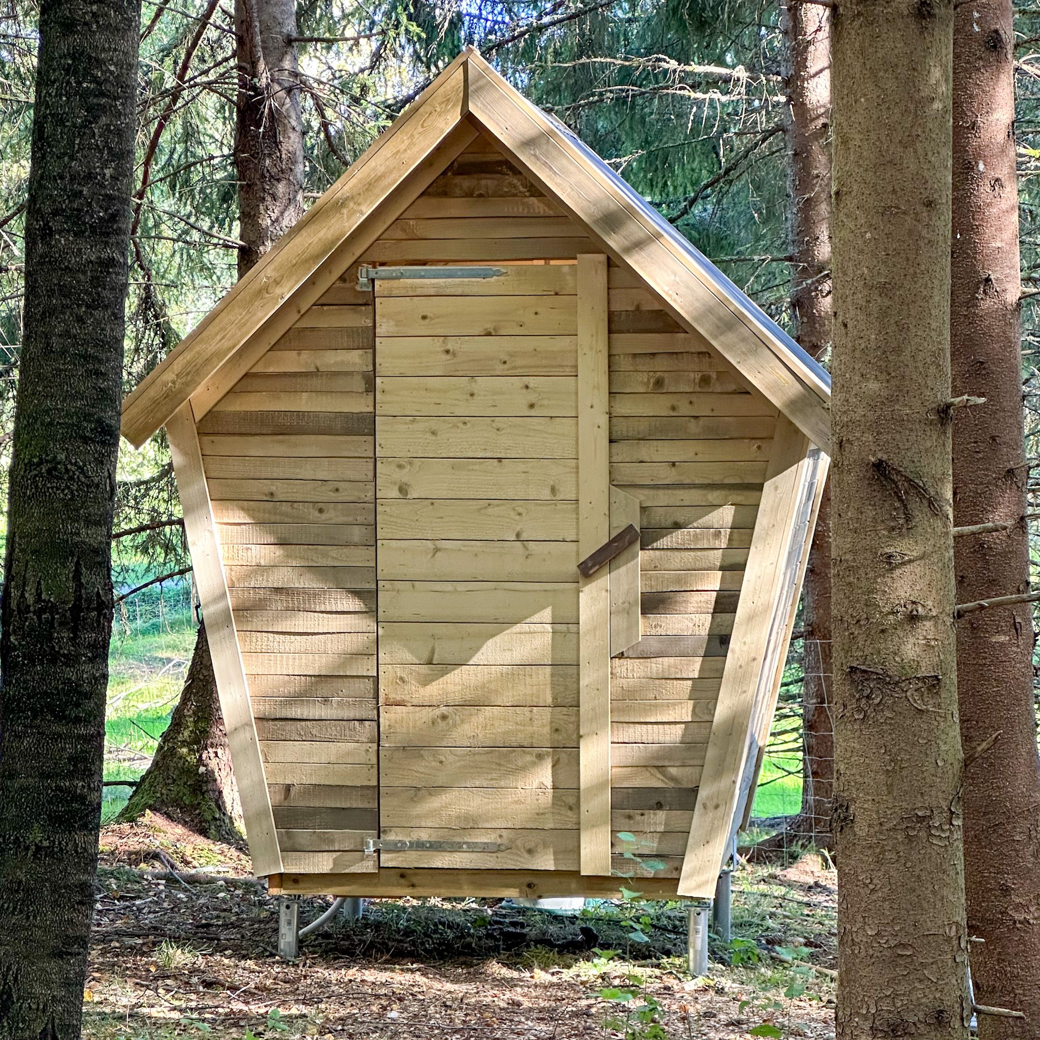 Small outhouse in the forest