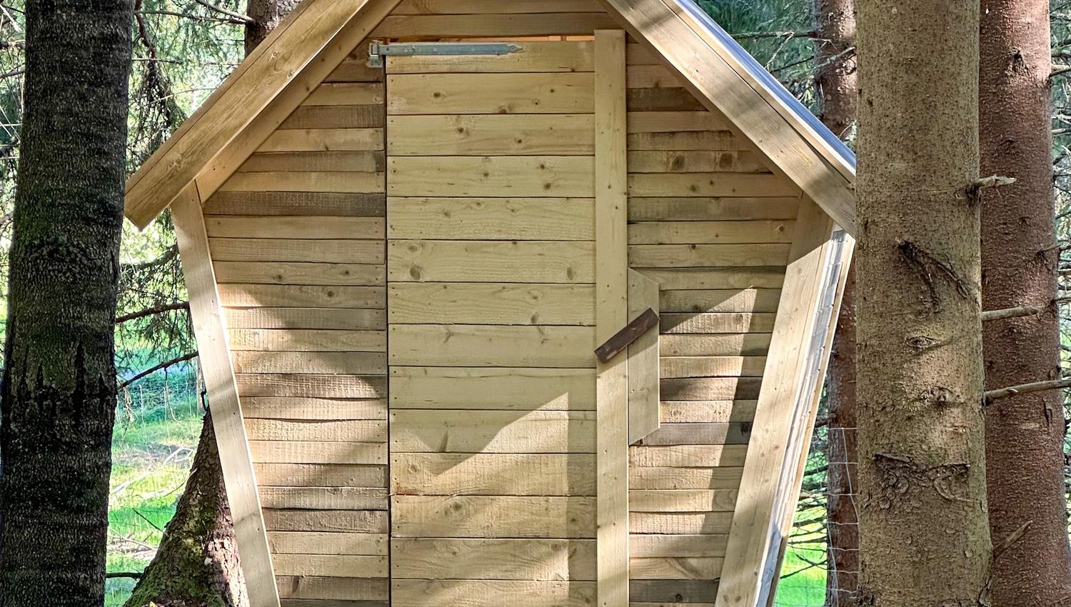 Small outhouse in the forest