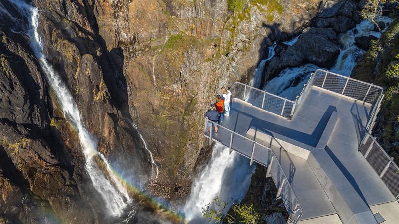 Viewing platform at Vøringsfossen waterfall
