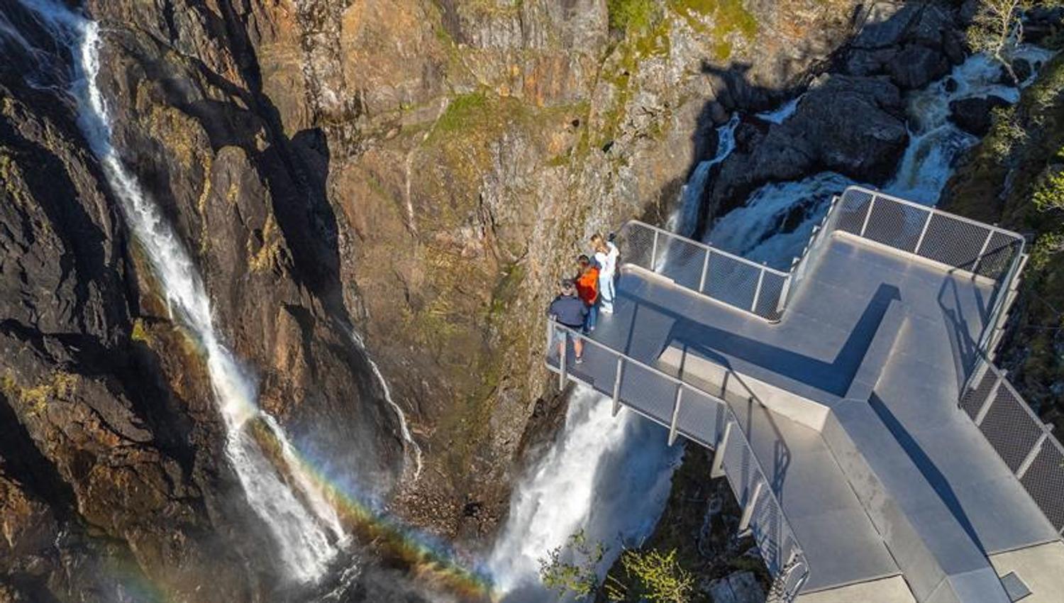 Viewing platform at Vøringsfossen waterfall