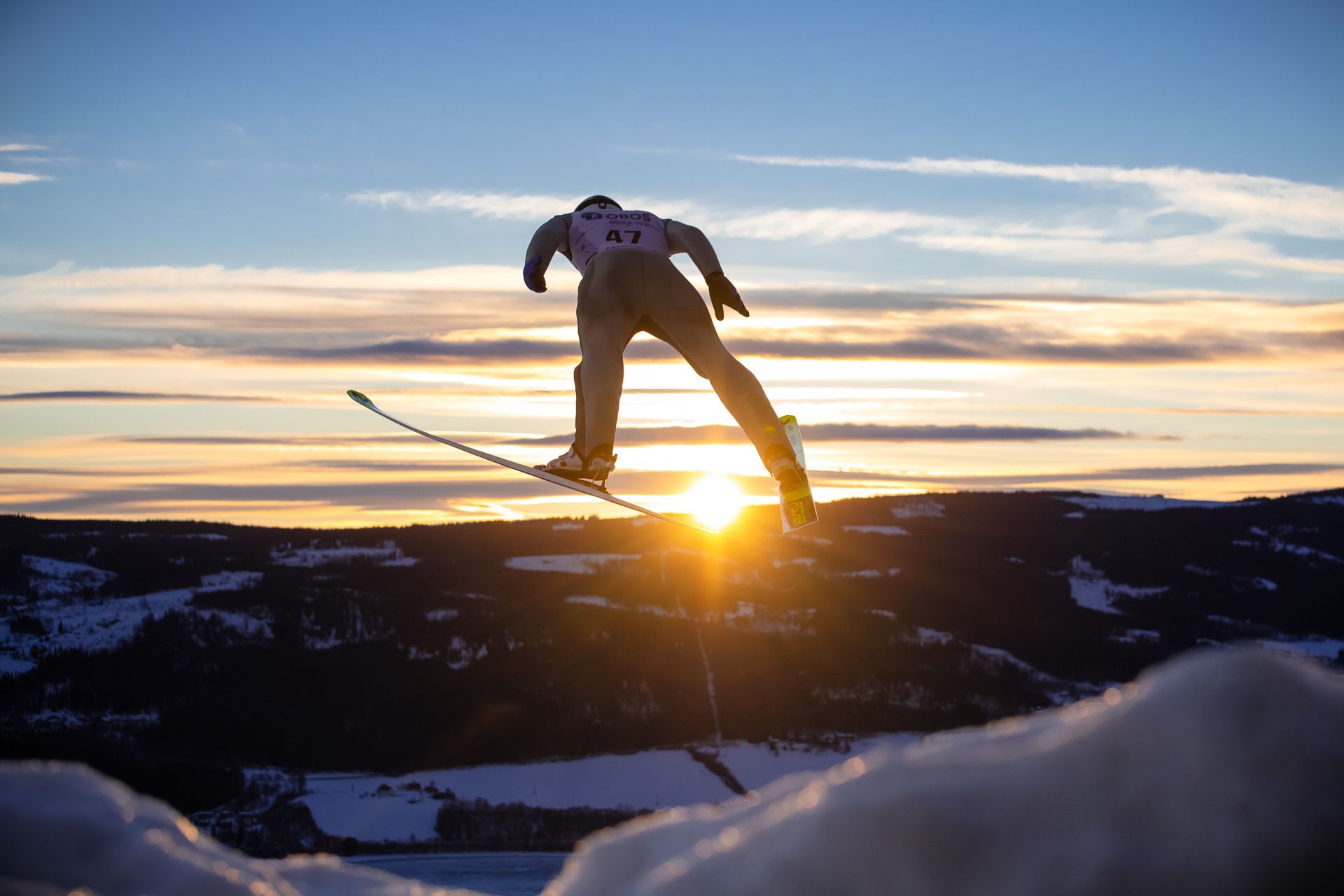 Skijumping in winter