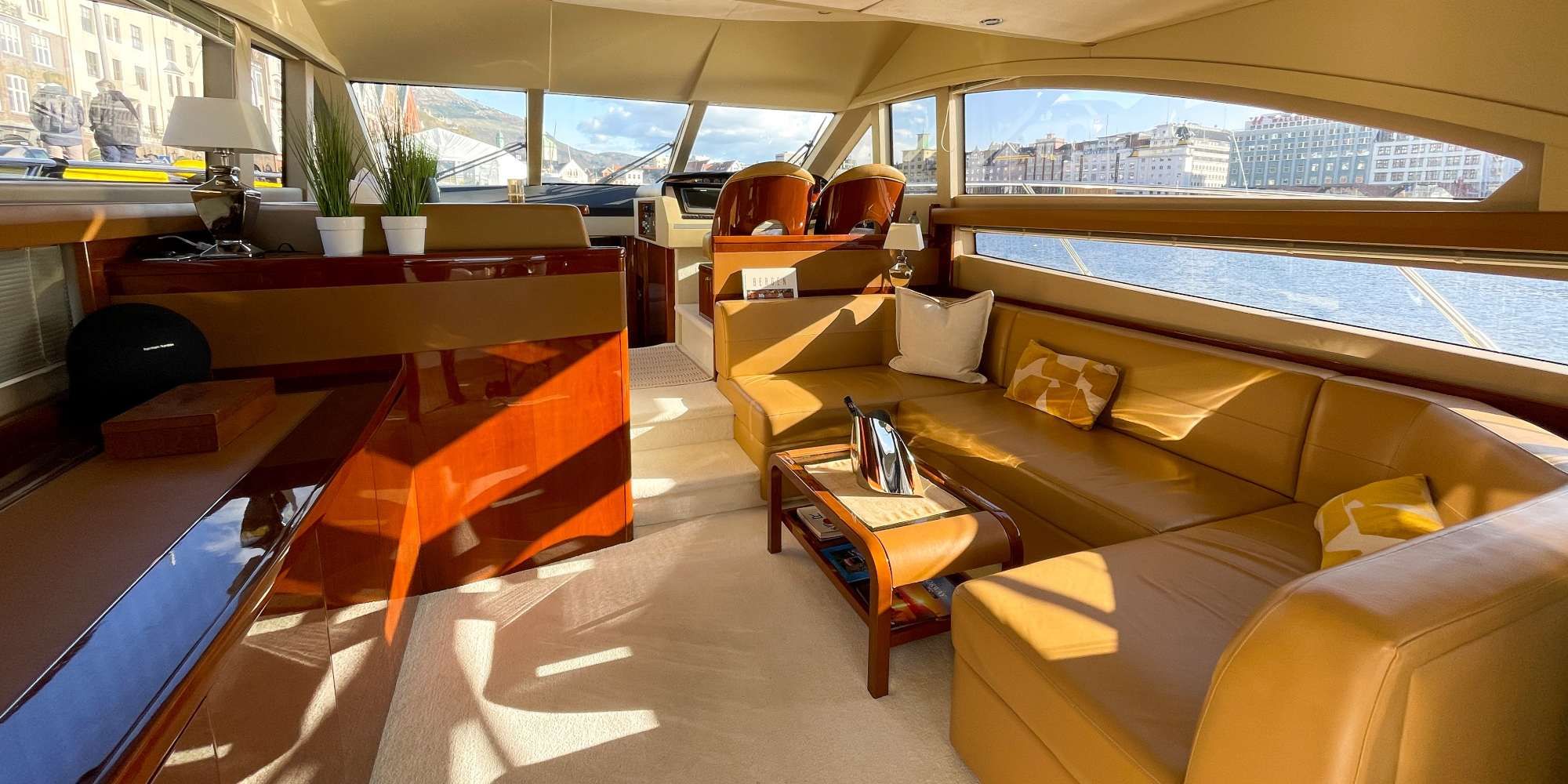 The interior of the boat