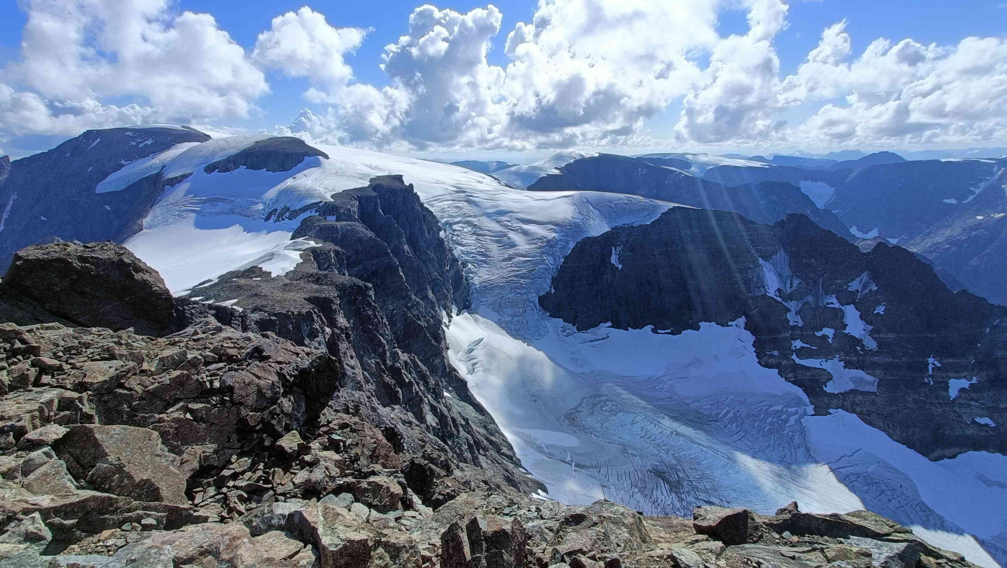 Snowcovered mountain.