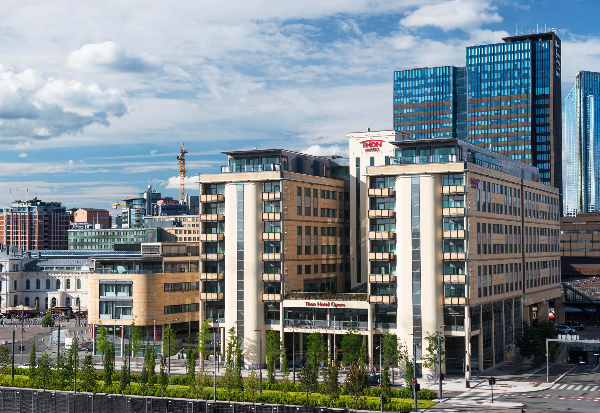 Exterior with Postgirobygget in the background.
