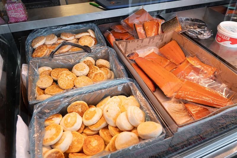 Norwegian fish cakes and salmon