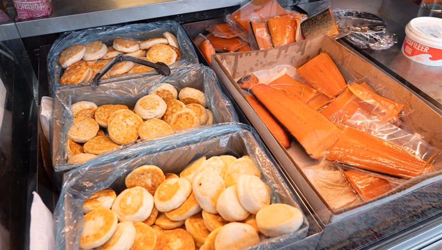 Norwegian fish cakes and salmon