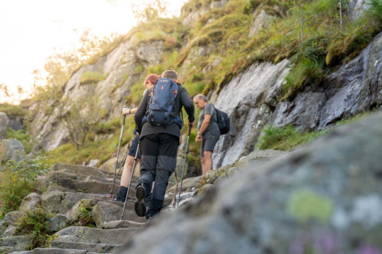 Walking up the sherpa staircase