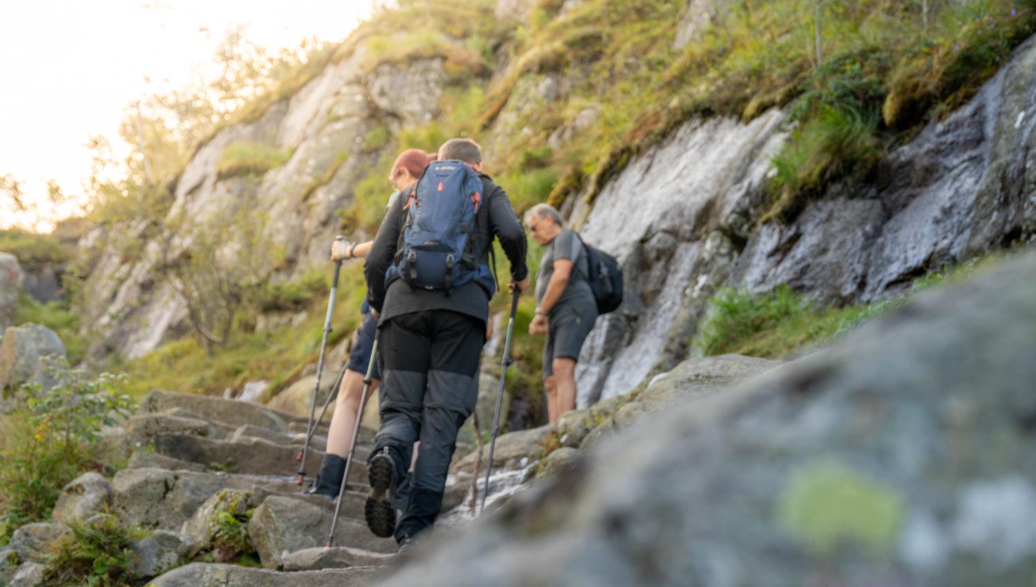 Walking up the sherpa staircase