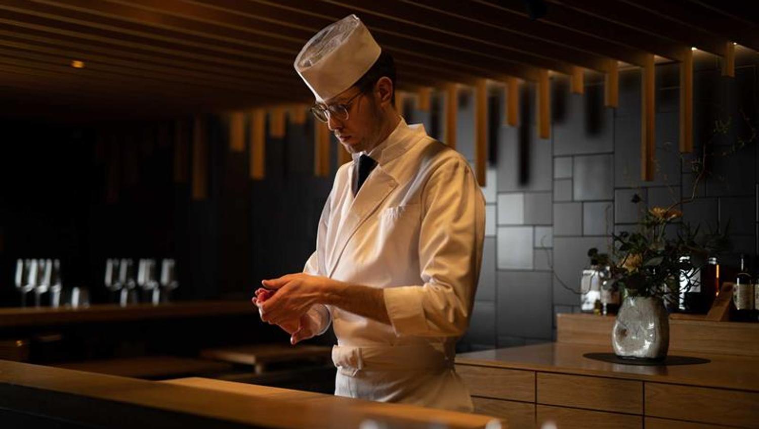 Chef preparing sushi