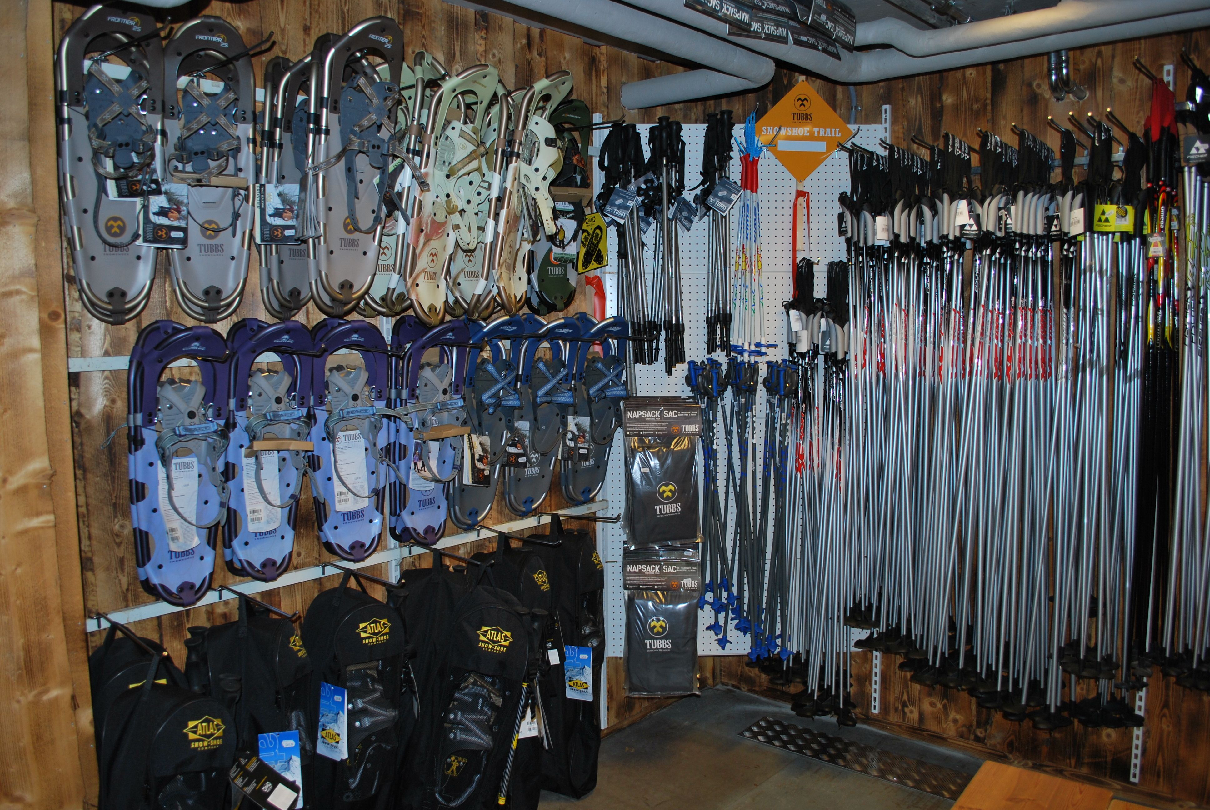 Storage with snowshoes