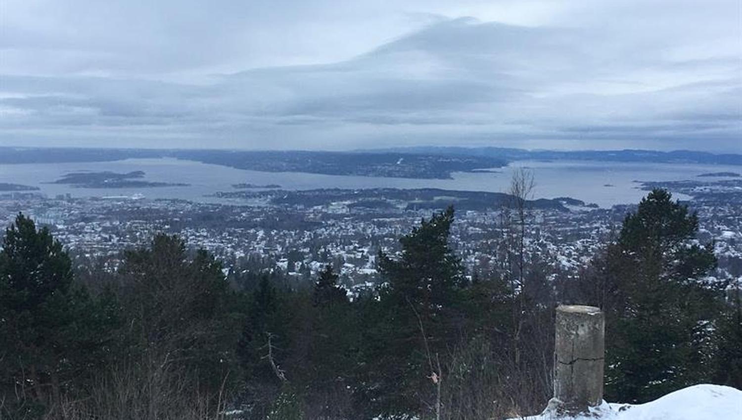 Utsikt over Oslo fra skiløypene