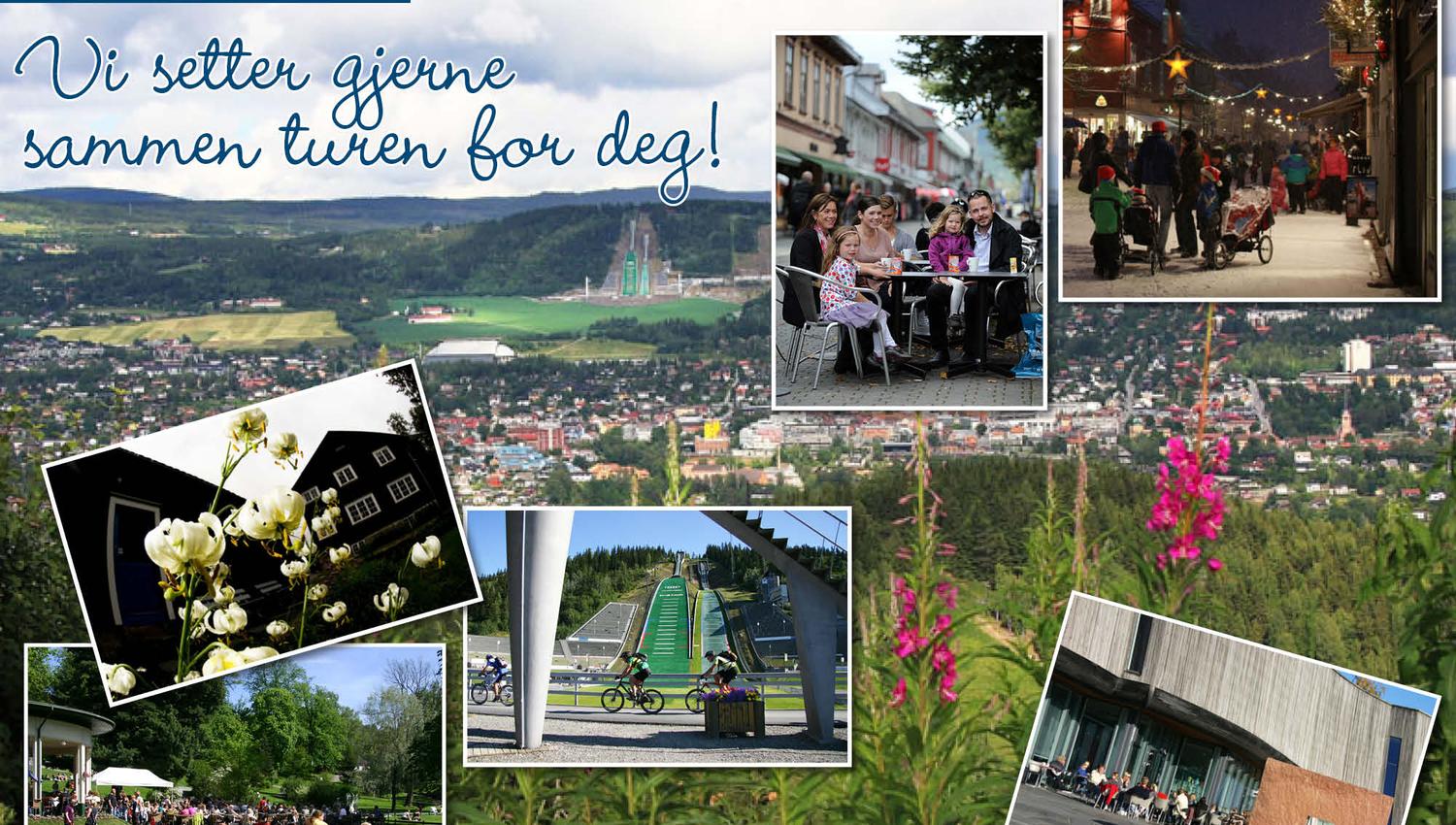 Forskjellige bilder fra Lillehammer , Bjerkebæk, Lysgårdsbakkene, Gågata, Lillehammer KUnstmuseum og parken
