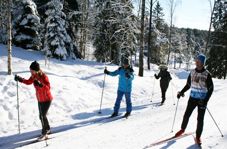 People skiing.