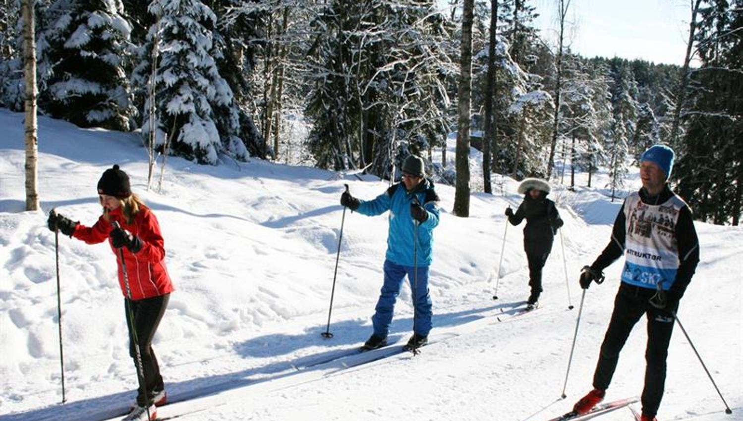 People skiing.