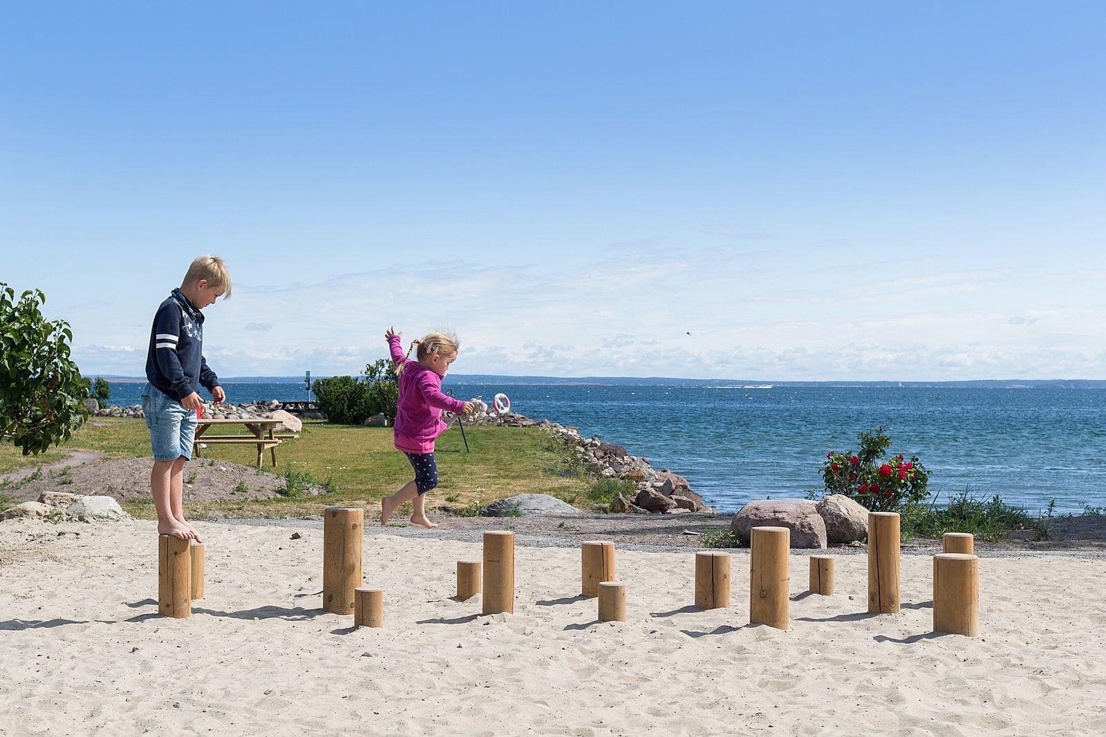 Children playing on the beach