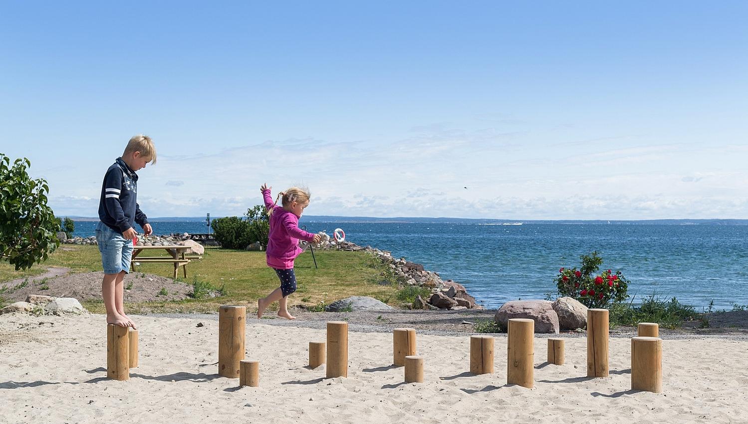 Children playing on the beach
