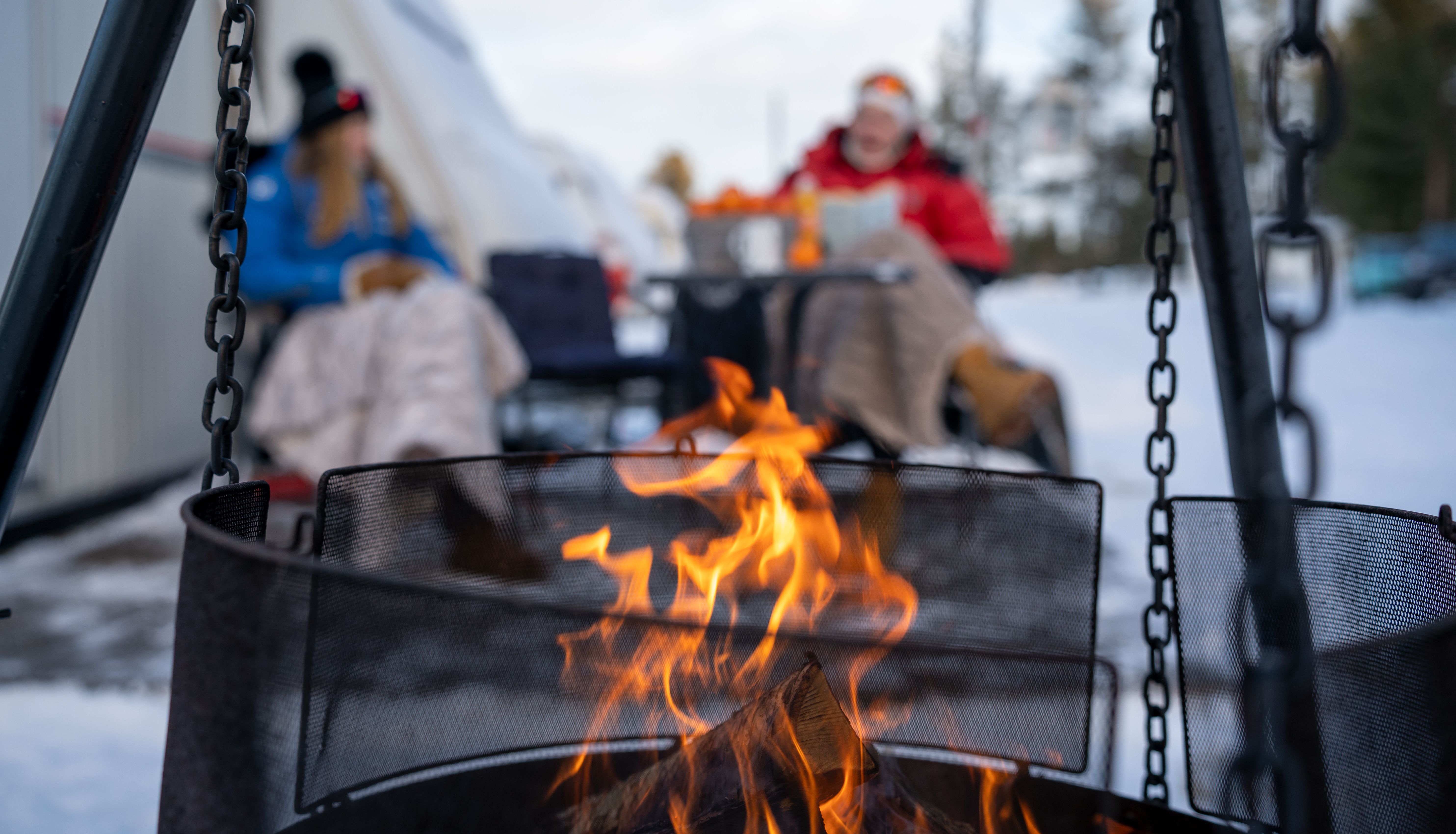 Lygna Camp, Hadeland, Gran, Innlandet, vintercamping, bålpanne
