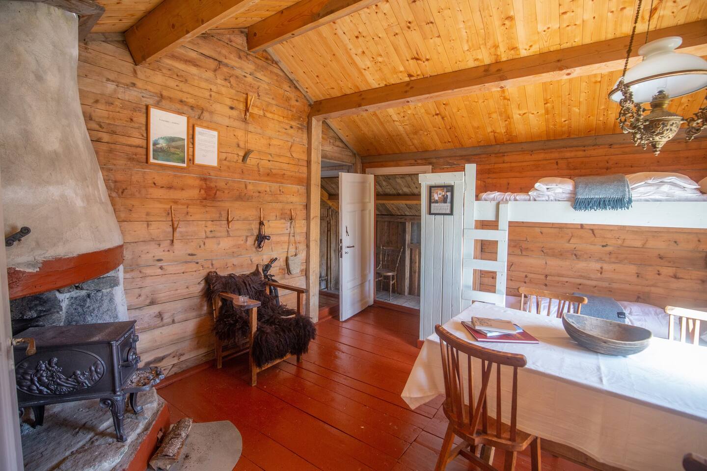 Cabin interior in the historic hunting lodge