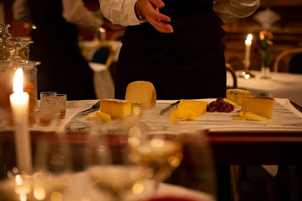 various cheeses served at Dalen Hotel