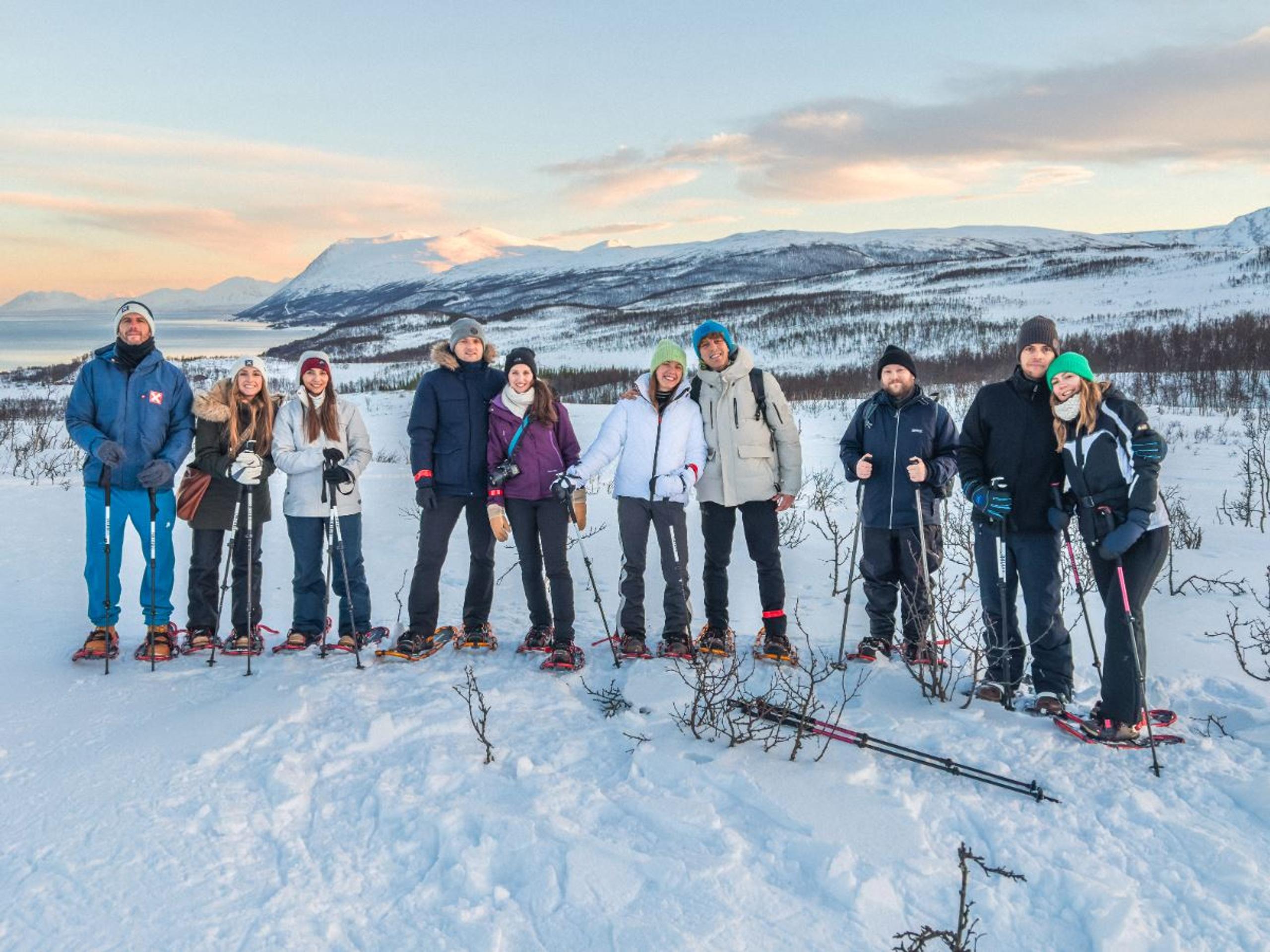 Guests on a snowshoe tour