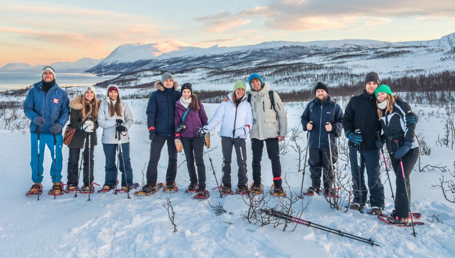 Guests on a snowshoe tour