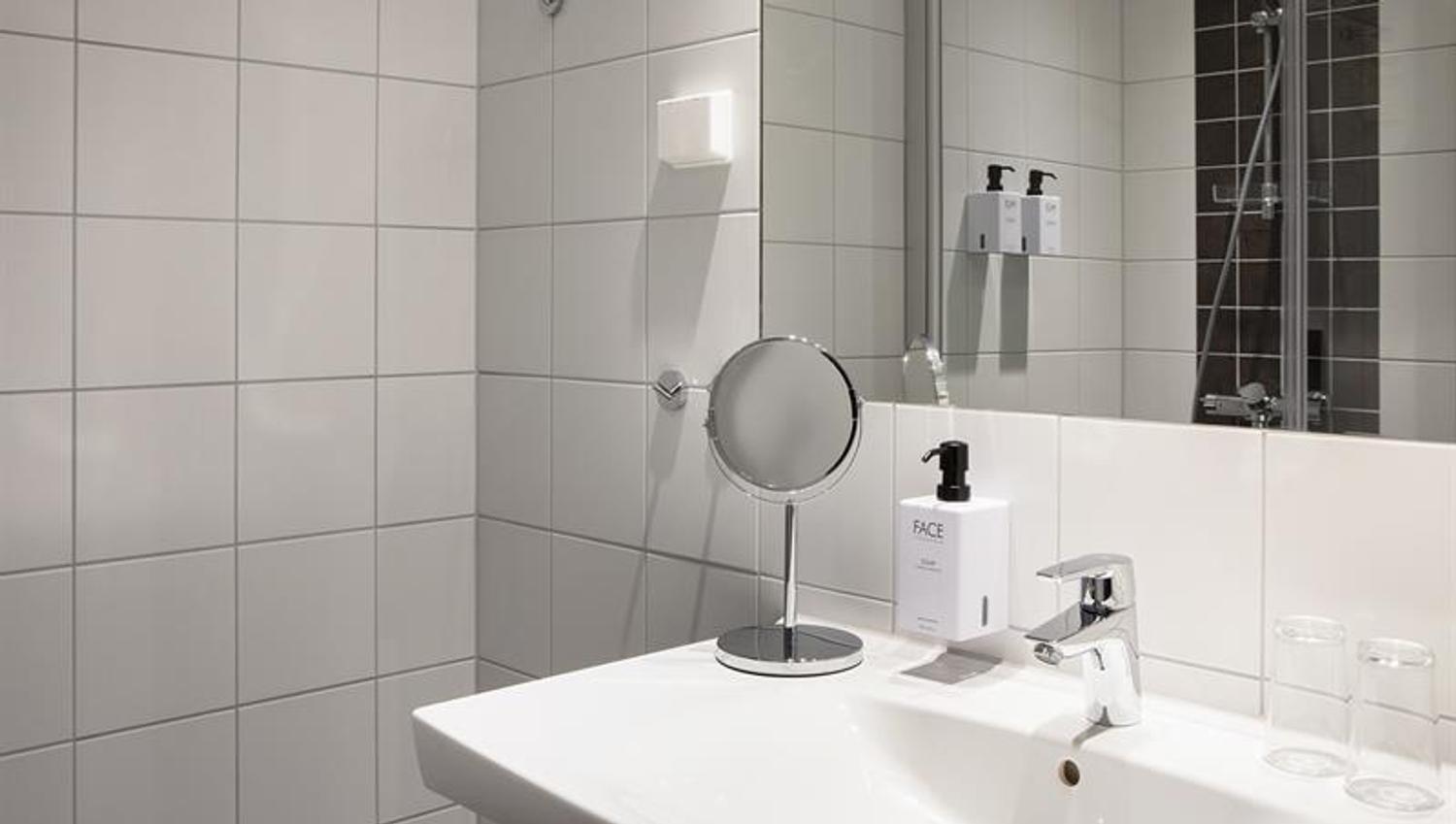 One of the bathrooms