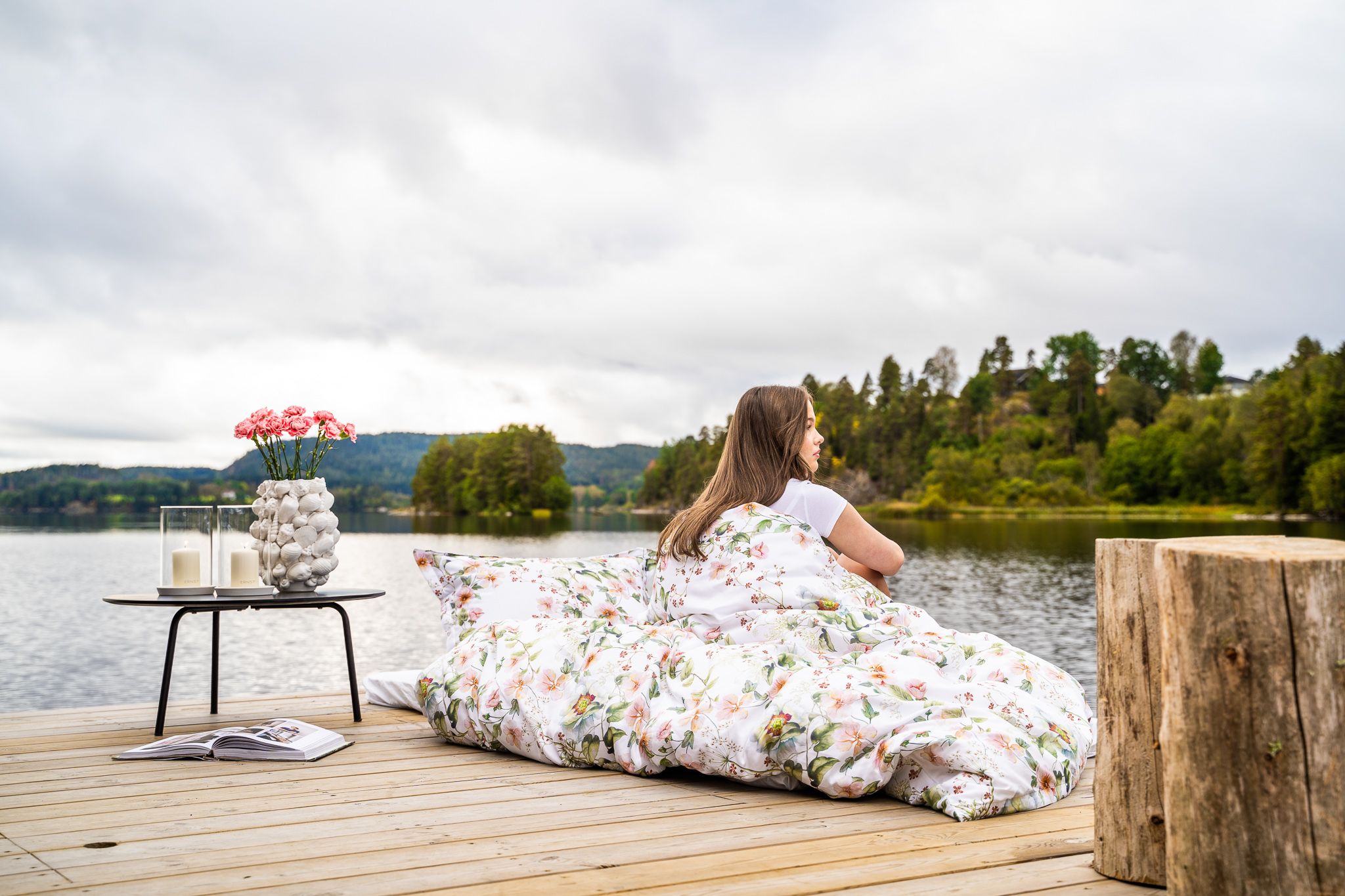 Girl enjoying herself by the water