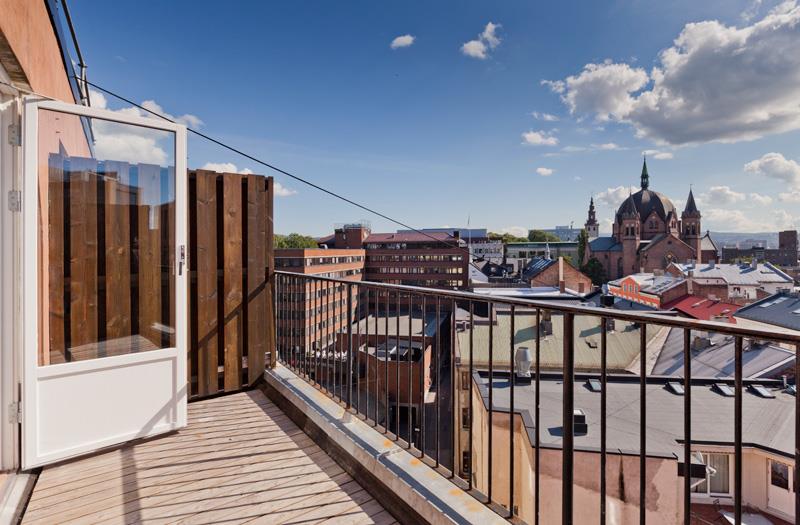 balcony with a view over Oslo 