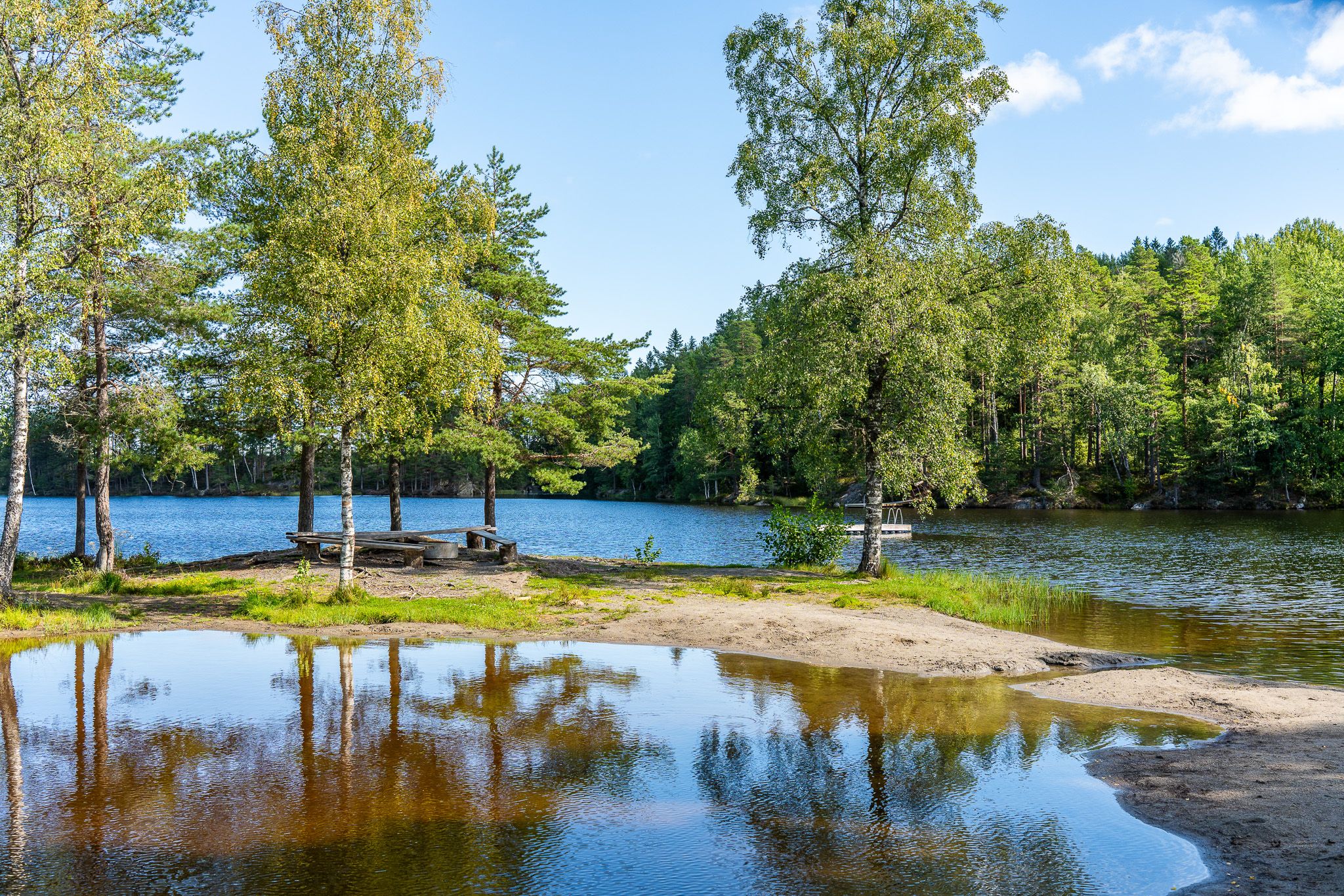 utsikt mot badeplassen