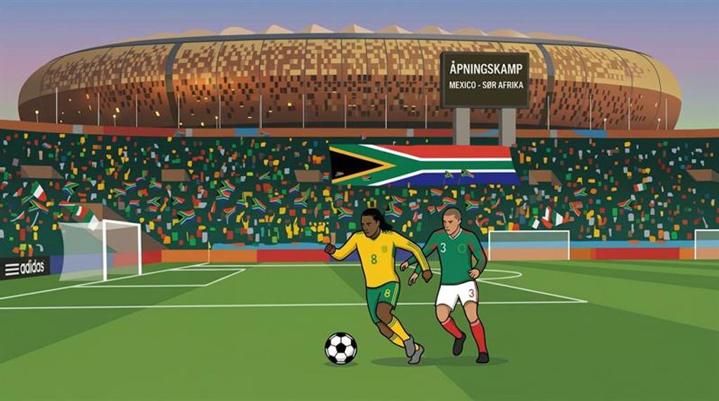 Åpningskamp: Mexico - Sør Afrika kl. 21.00
