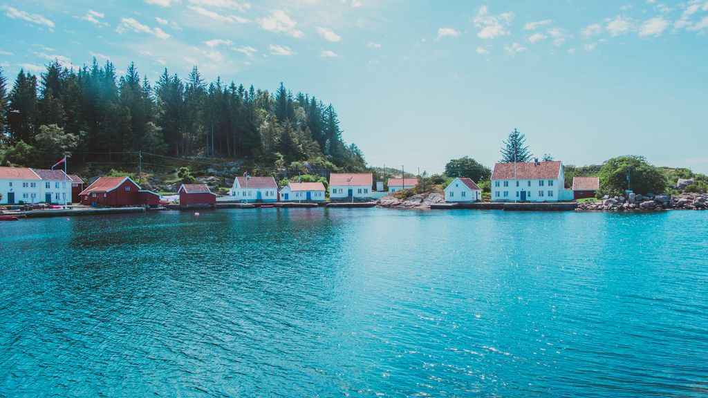 View of the houses near the water