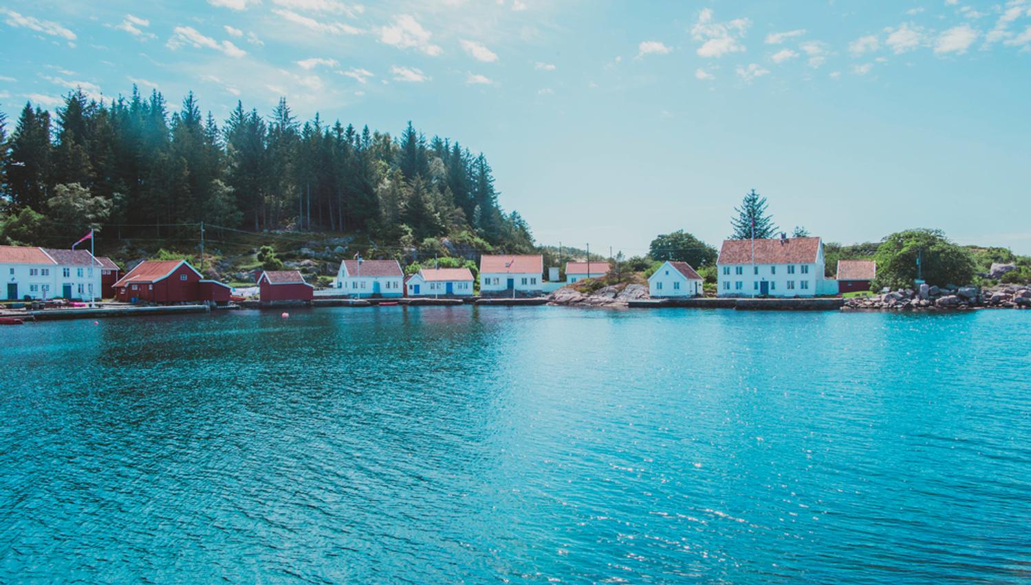 View of the houses near the water