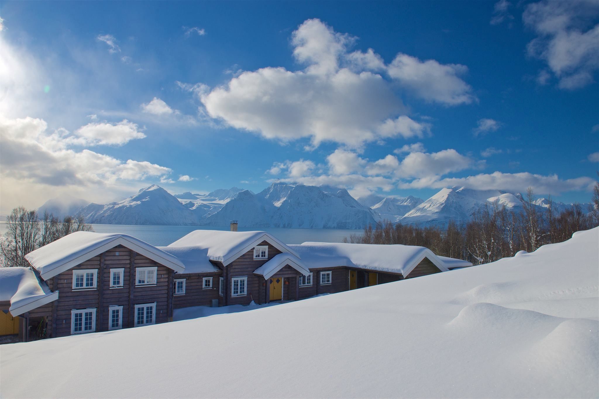 Lodge with the snow