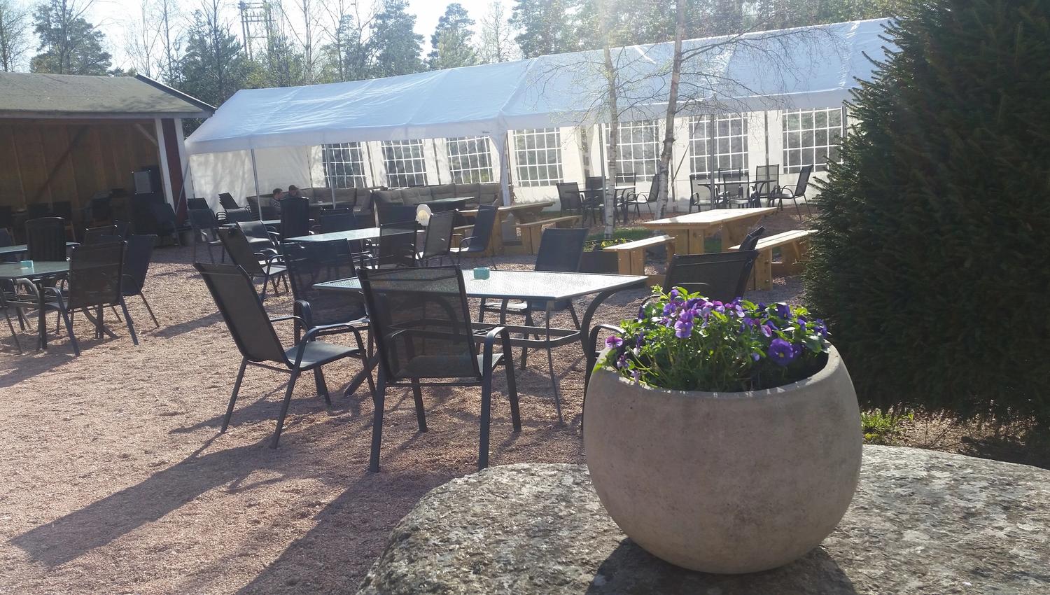 outdoor area with chairs and table