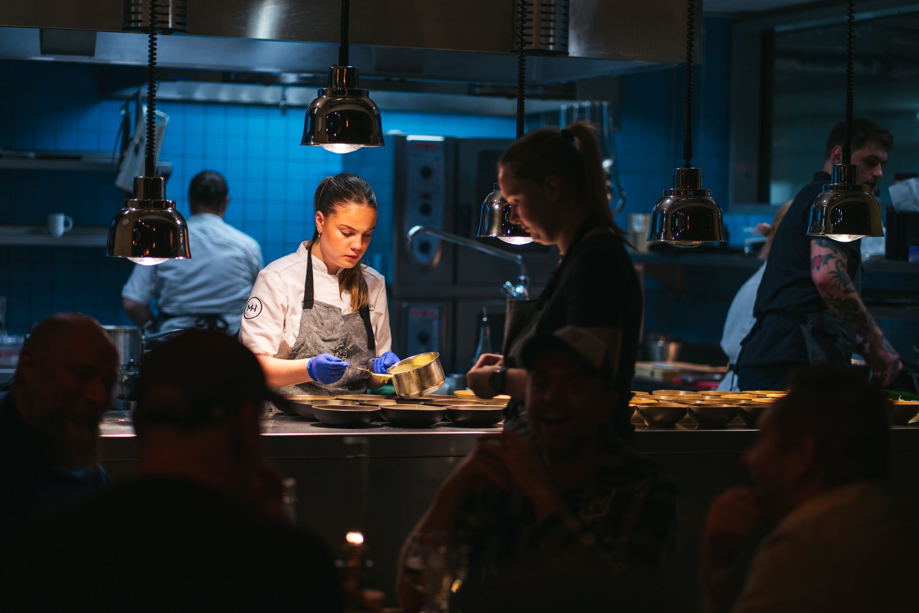 A chef preparing dinner