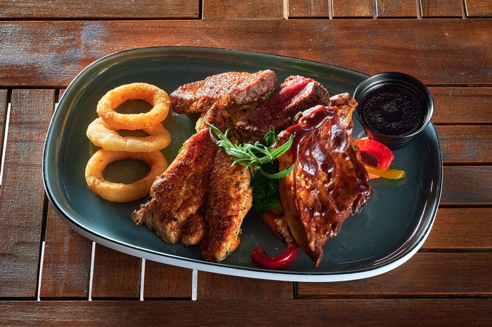 mixed grill plate is served at Jimmy's Restaurant and Bar in Porsgrunn 