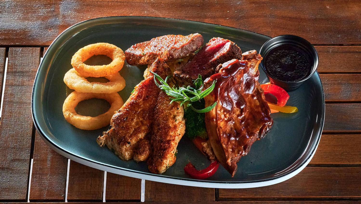 mixed grill plate is served at Jimmy's Restaurant and Bar in Porsgrunn
