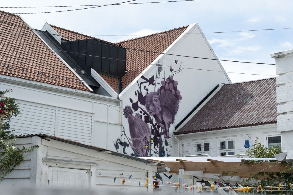 Street art i bakgard i Flekkefjord