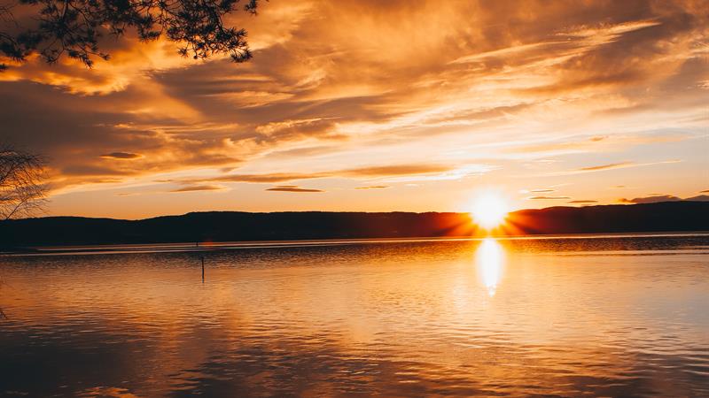 Sunset over the sea