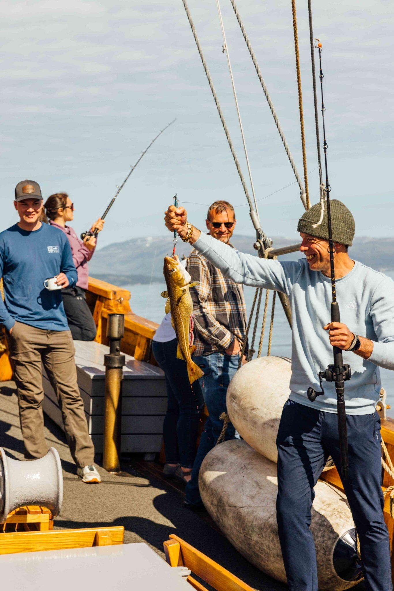 Proud guest showing their catch