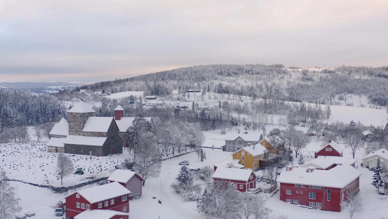 Granavolden Gjæstgiveri dronebilde vinter