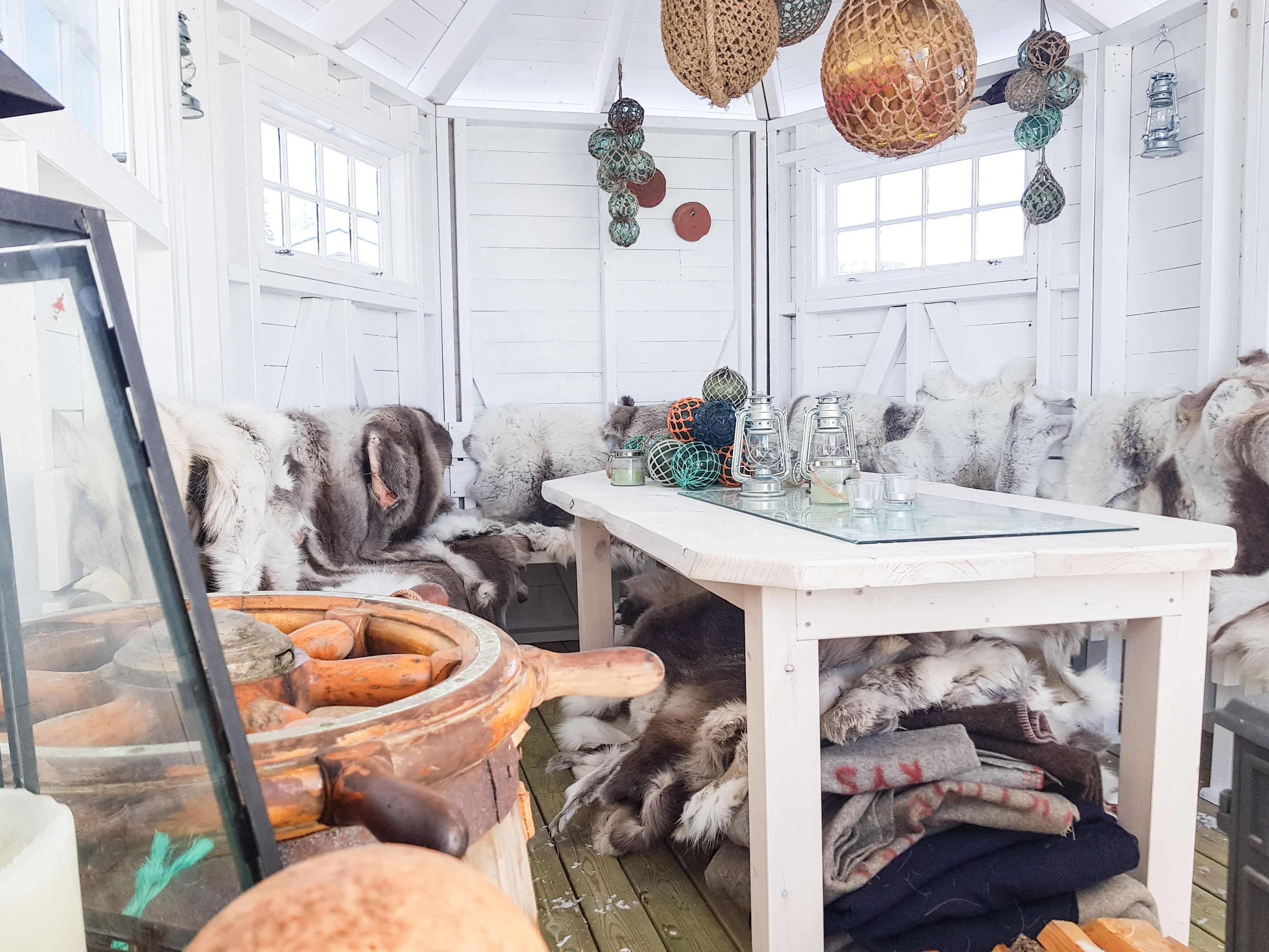 cosily furnished boathouse
