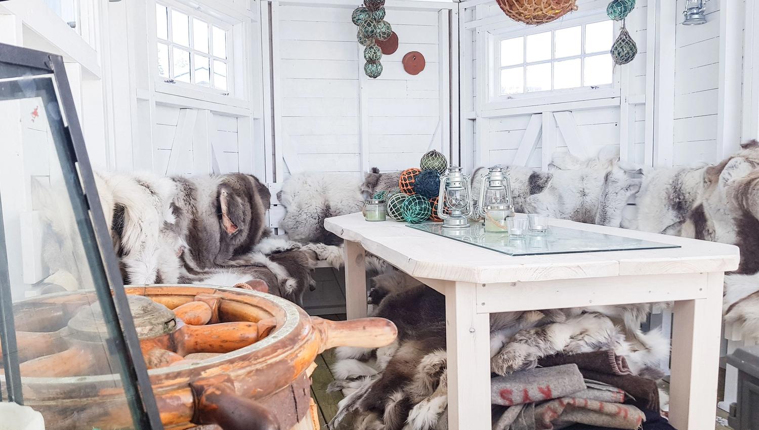 cosily furnished boathouse