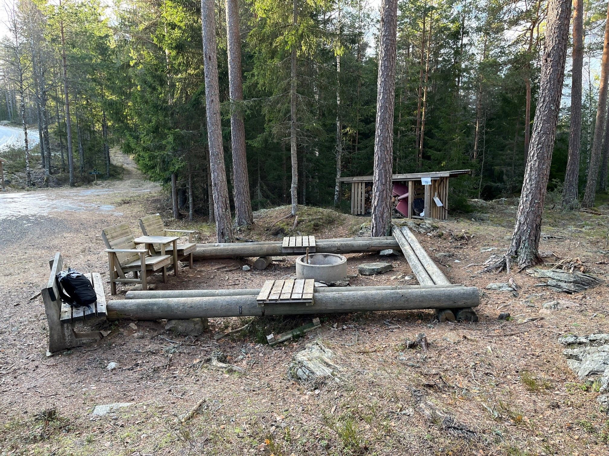 En av to bålplasser på strekningen Ørje - Kjølen sportsenter