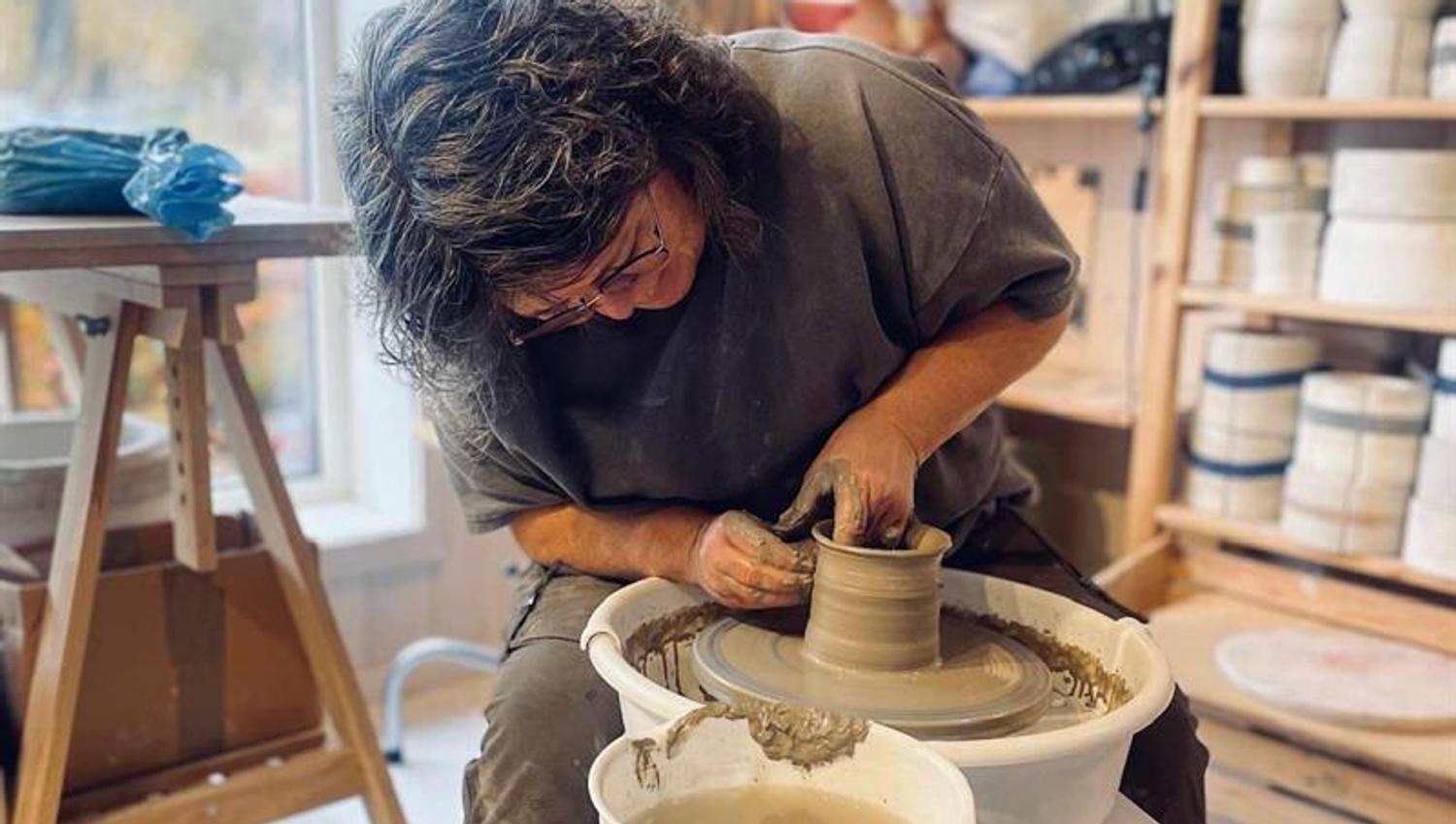 Rita by the potter's wheel