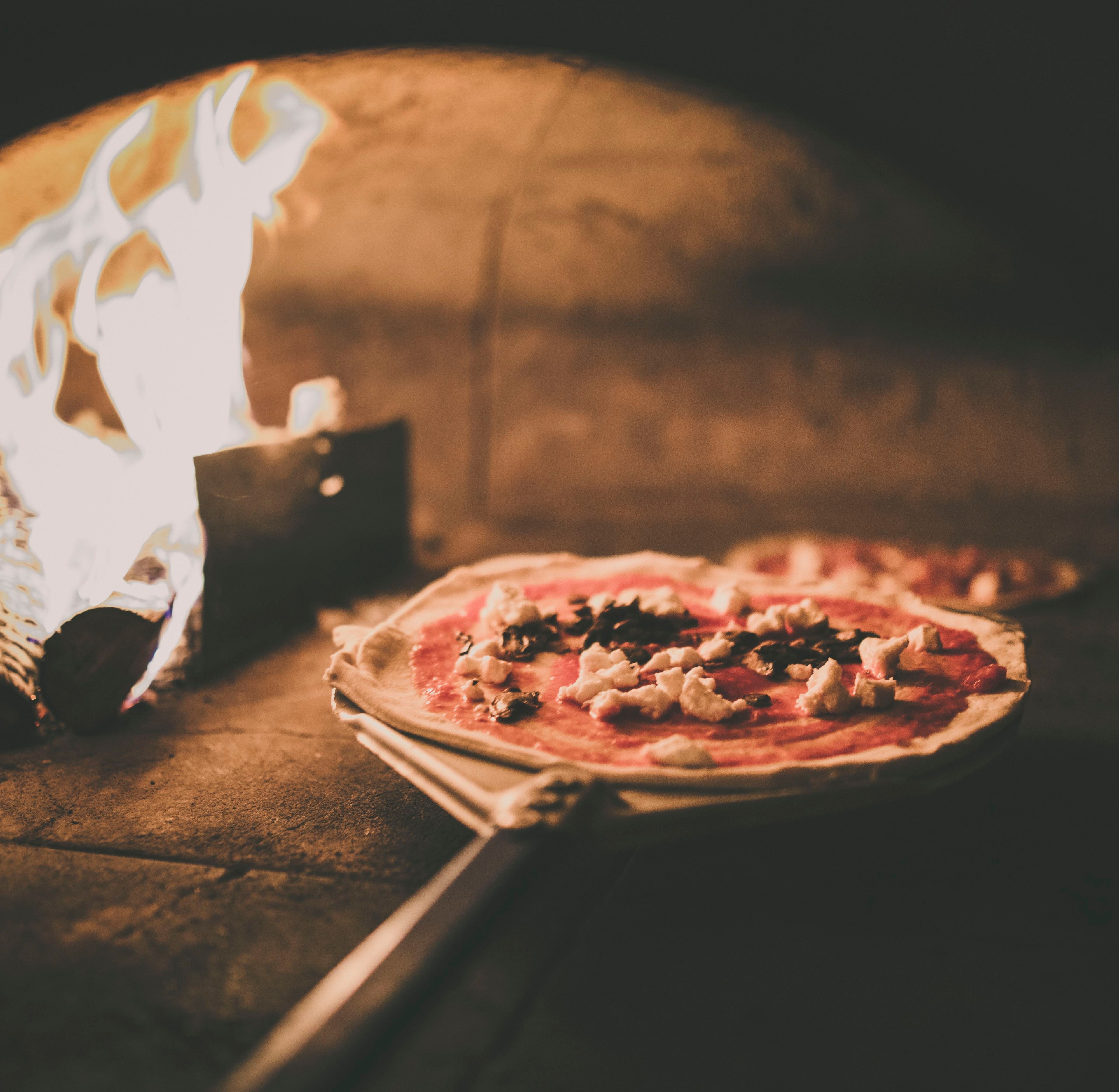 pizza in a stone owen