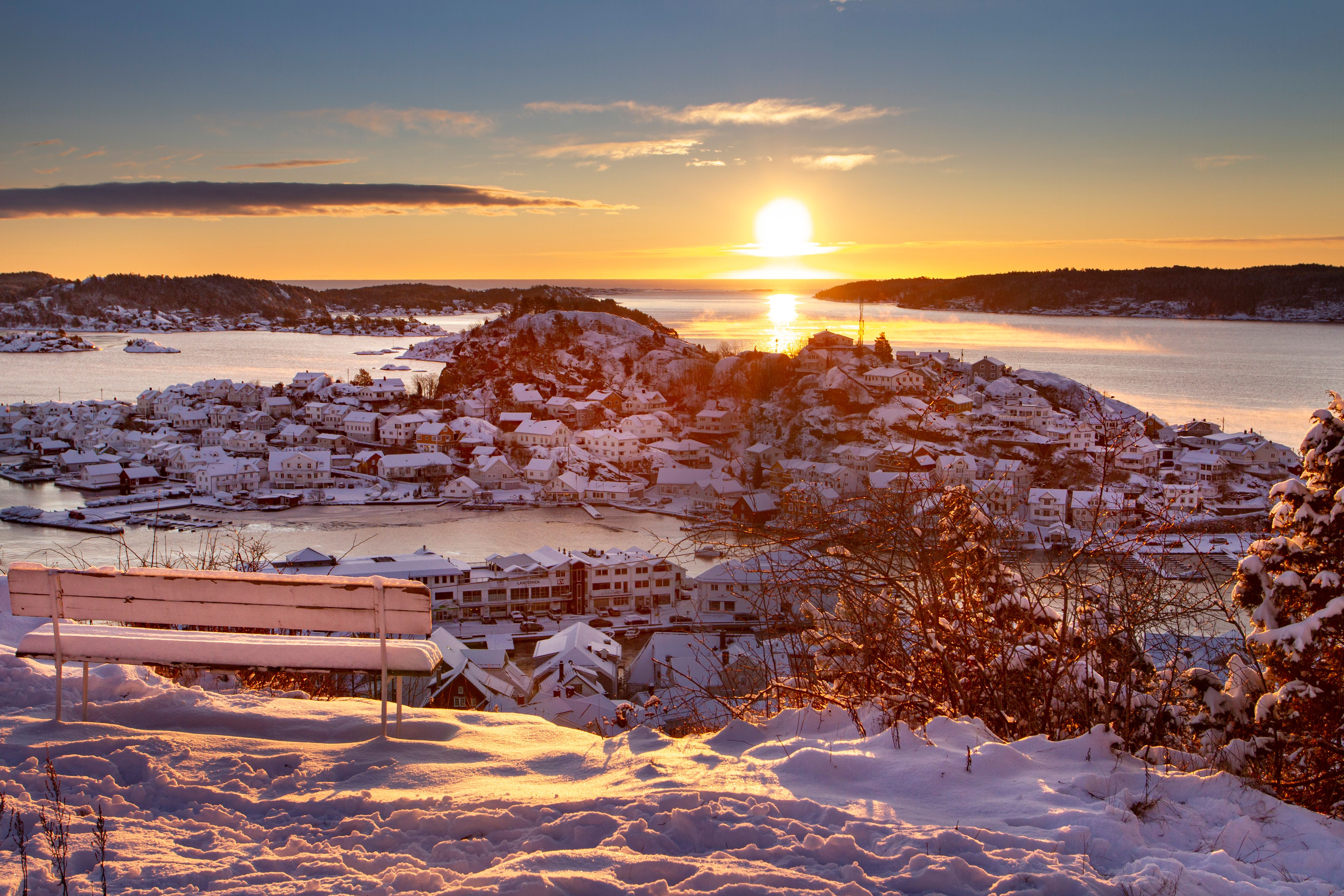 Soloppgang steinmann vinter Visit Kragerø KM F