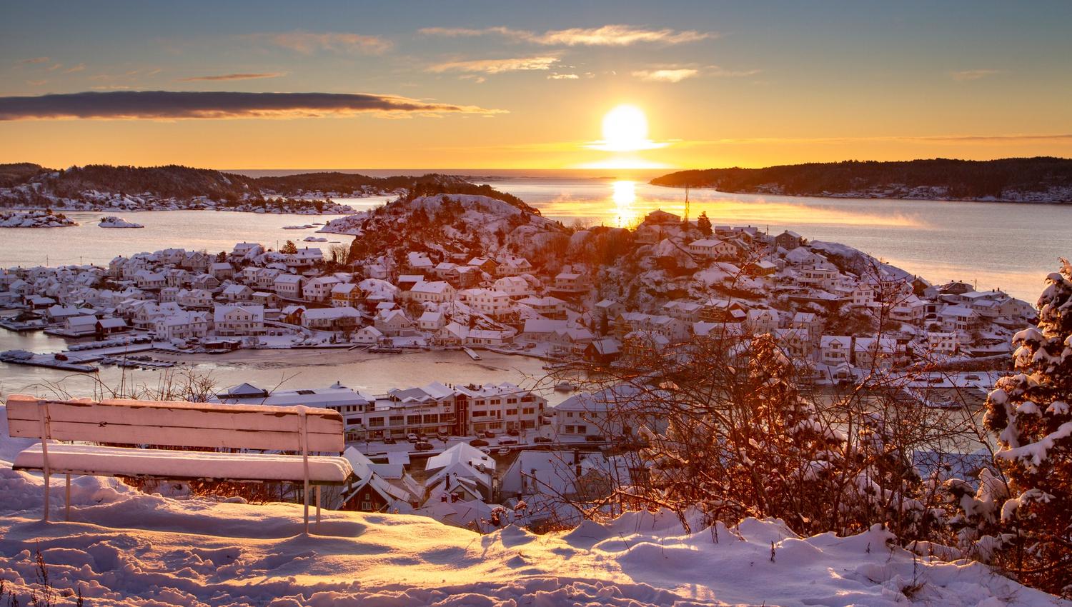 Soloppgang steinmann vinter Visit Kragerø KM F