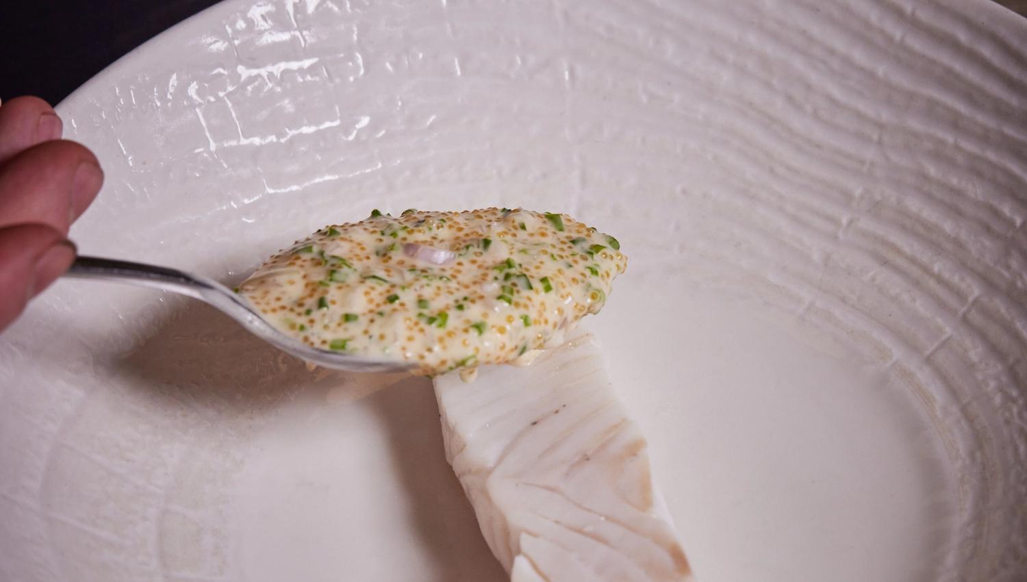 White fish with roe